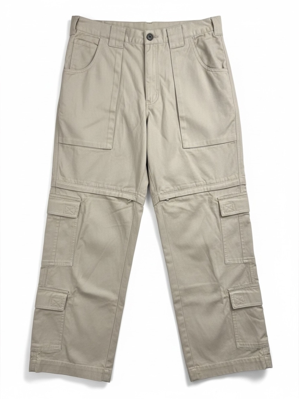 Illegal Jeans Vintage Convertible Cargo Pants Zip Off Shorts Khaki Size 36